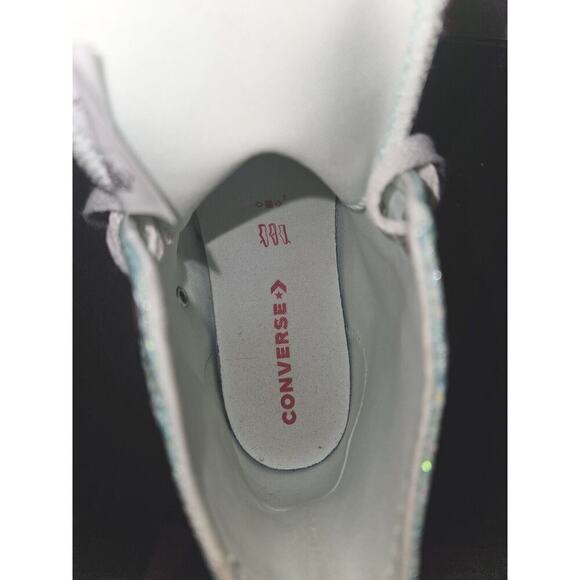 Converse Chuck Taylor All Star Hi 663626C Teal blue Glitter Shoes size 5 - Picture 11 of 12